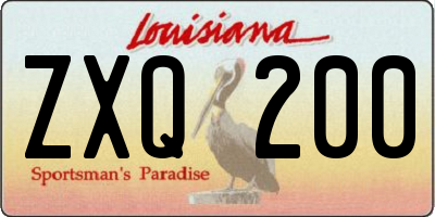 LA license plate ZXQ200