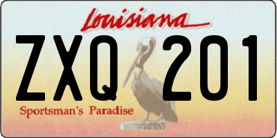 LA license plate ZXQ201