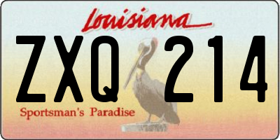 LA license plate ZXQ214