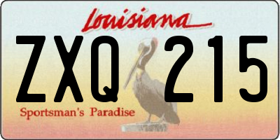 LA license plate ZXQ215