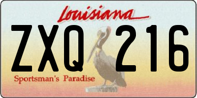 LA license plate ZXQ216