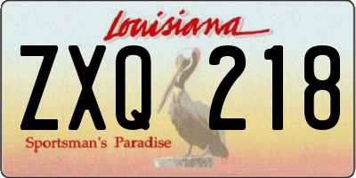 LA license plate ZXQ218