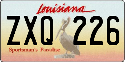 LA license plate ZXQ226