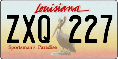 LA license plate ZXQ227