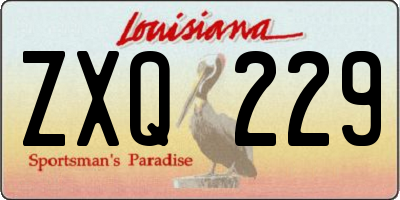 LA license plate ZXQ229