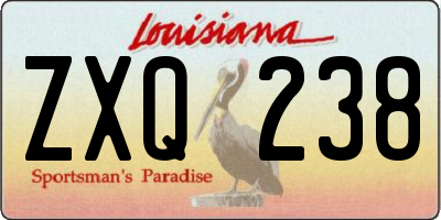 LA license plate ZXQ238