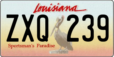 LA license plate ZXQ239