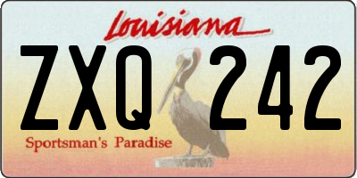 LA license plate ZXQ242