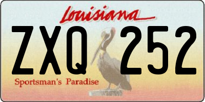 LA license plate ZXQ252