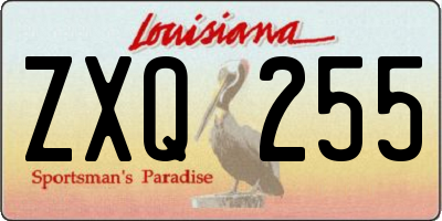 LA license plate ZXQ255
