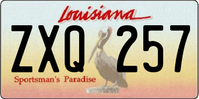 LA license plate ZXQ257