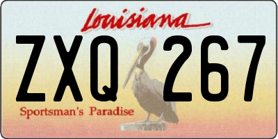 LA license plate ZXQ267