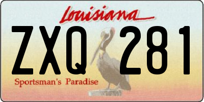LA license plate ZXQ281