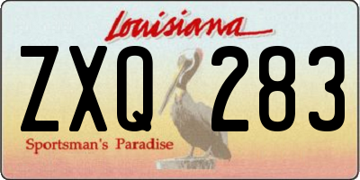 LA license plate ZXQ283