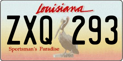 LA license plate ZXQ293