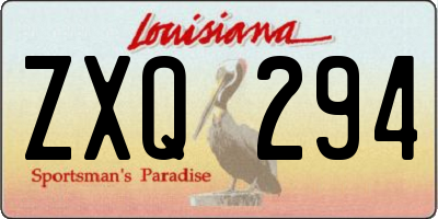 LA license plate ZXQ294