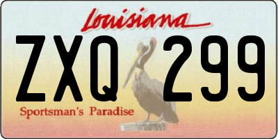 LA license plate ZXQ299