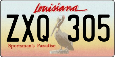 LA license plate ZXQ305