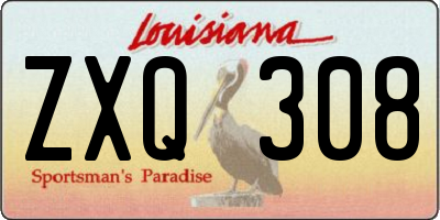 LA license plate ZXQ308