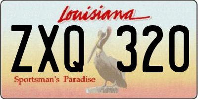 LA license plate ZXQ320