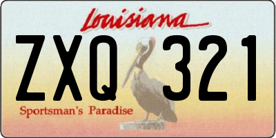 LA license plate ZXQ321