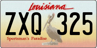 LA license plate ZXQ325