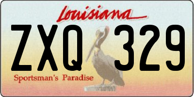 LA license plate ZXQ329