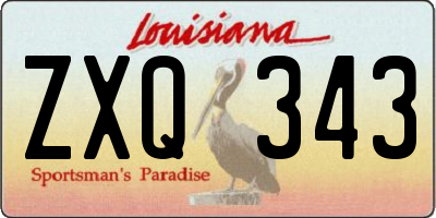 LA license plate ZXQ343