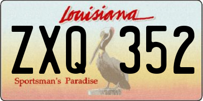 LA license plate ZXQ352