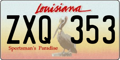 LA license plate ZXQ353