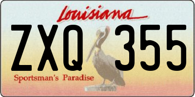 LA license plate ZXQ355