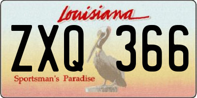 LA license plate ZXQ366