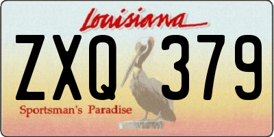 LA license plate ZXQ379