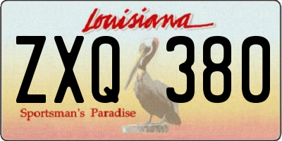 LA license plate ZXQ380