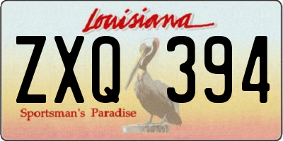 LA license plate ZXQ394