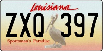 LA license plate ZXQ397