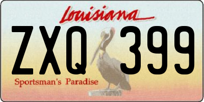 LA license plate ZXQ399
