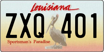LA license plate ZXQ401