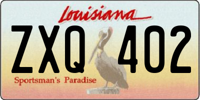 LA license plate ZXQ402
