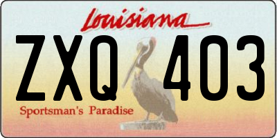 LA license plate ZXQ403