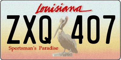 LA license plate ZXQ407