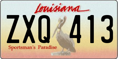 LA license plate ZXQ413