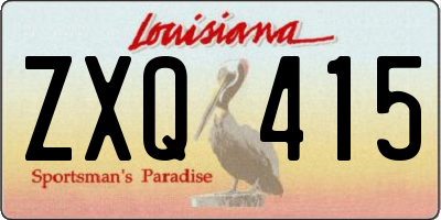 LA license plate ZXQ415