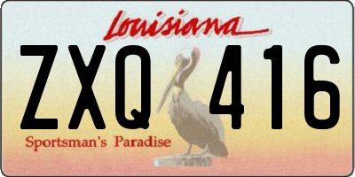 LA license plate ZXQ416