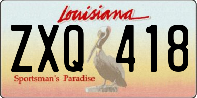 LA license plate ZXQ418