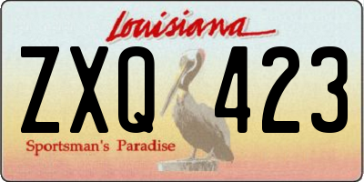 LA license plate ZXQ423
