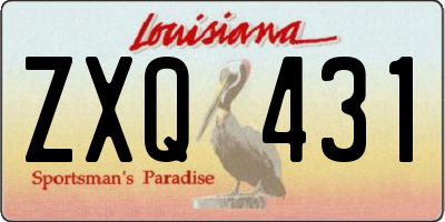 LA license plate ZXQ431