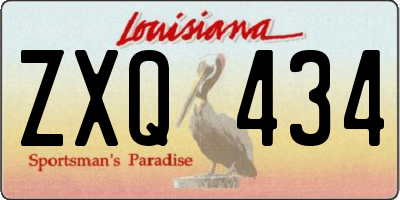 LA license plate ZXQ434