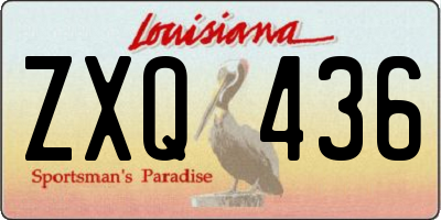 LA license plate ZXQ436