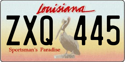 LA license plate ZXQ445